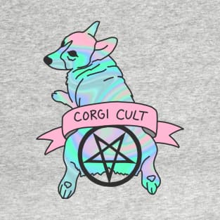 Corgi Cult Witchy 90s Hologram dog print T-Shirt